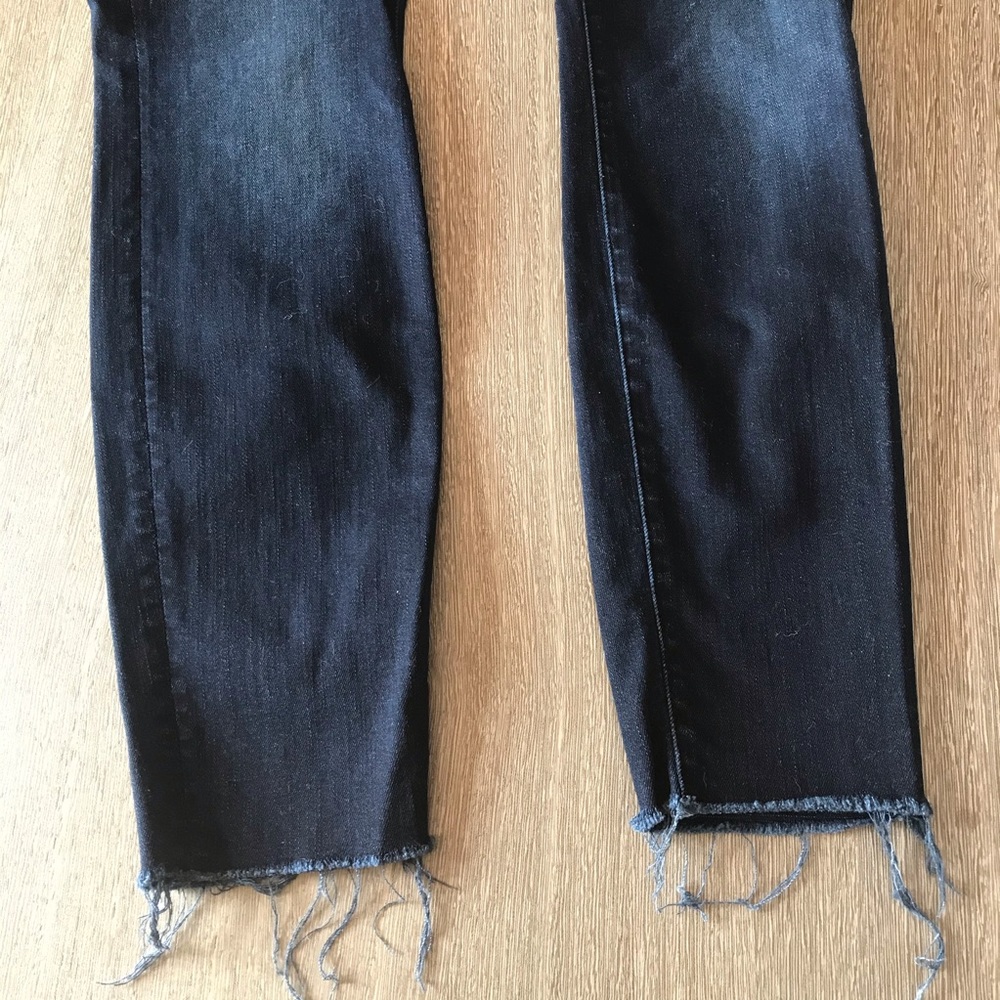 MOTHER Dark Blue HightWaisted Ankle Fray Sz 28 - Picture 3 of 8